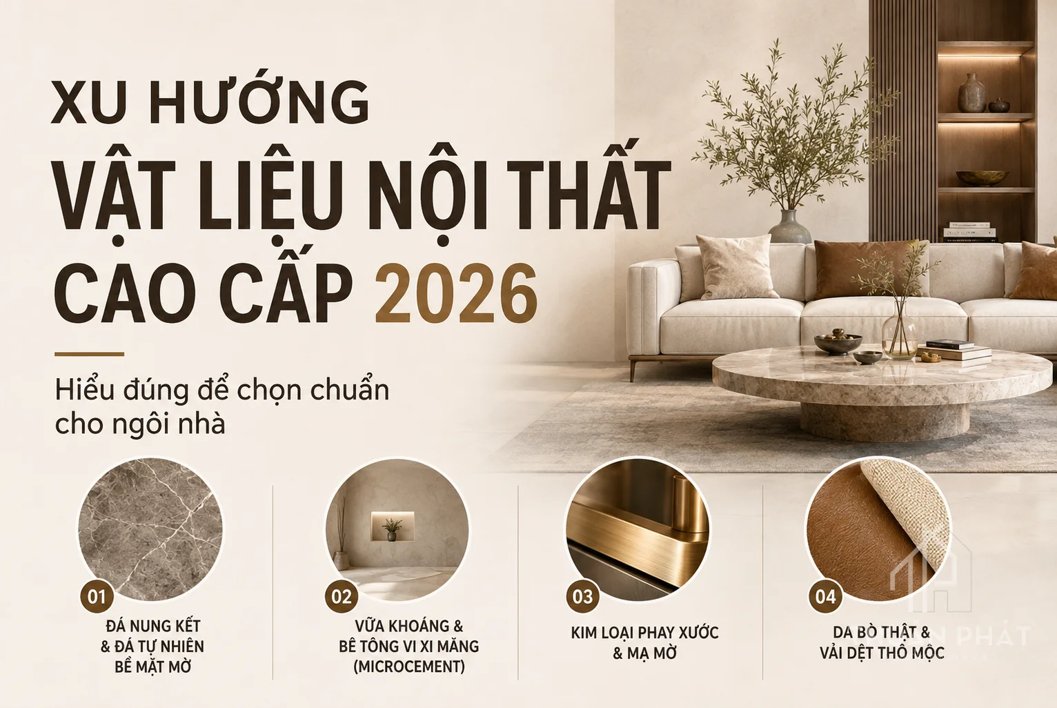 Xu Hướng Vật Liệu Nội Thất Cao Cấp 2026: Hiểu Đúng Để Chọn Chuẩn Cho Ngôi Nhà